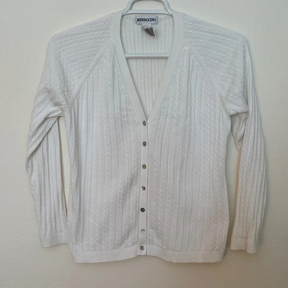 Mendocino Ivory Button-Up Cardigan - Picture 1 of 3